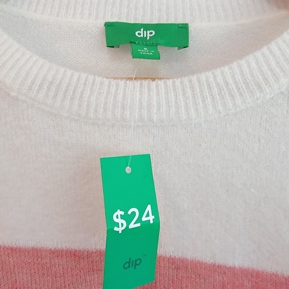 NWT Dip Color Block Striped Sweater Size S - Picture 4 of 4